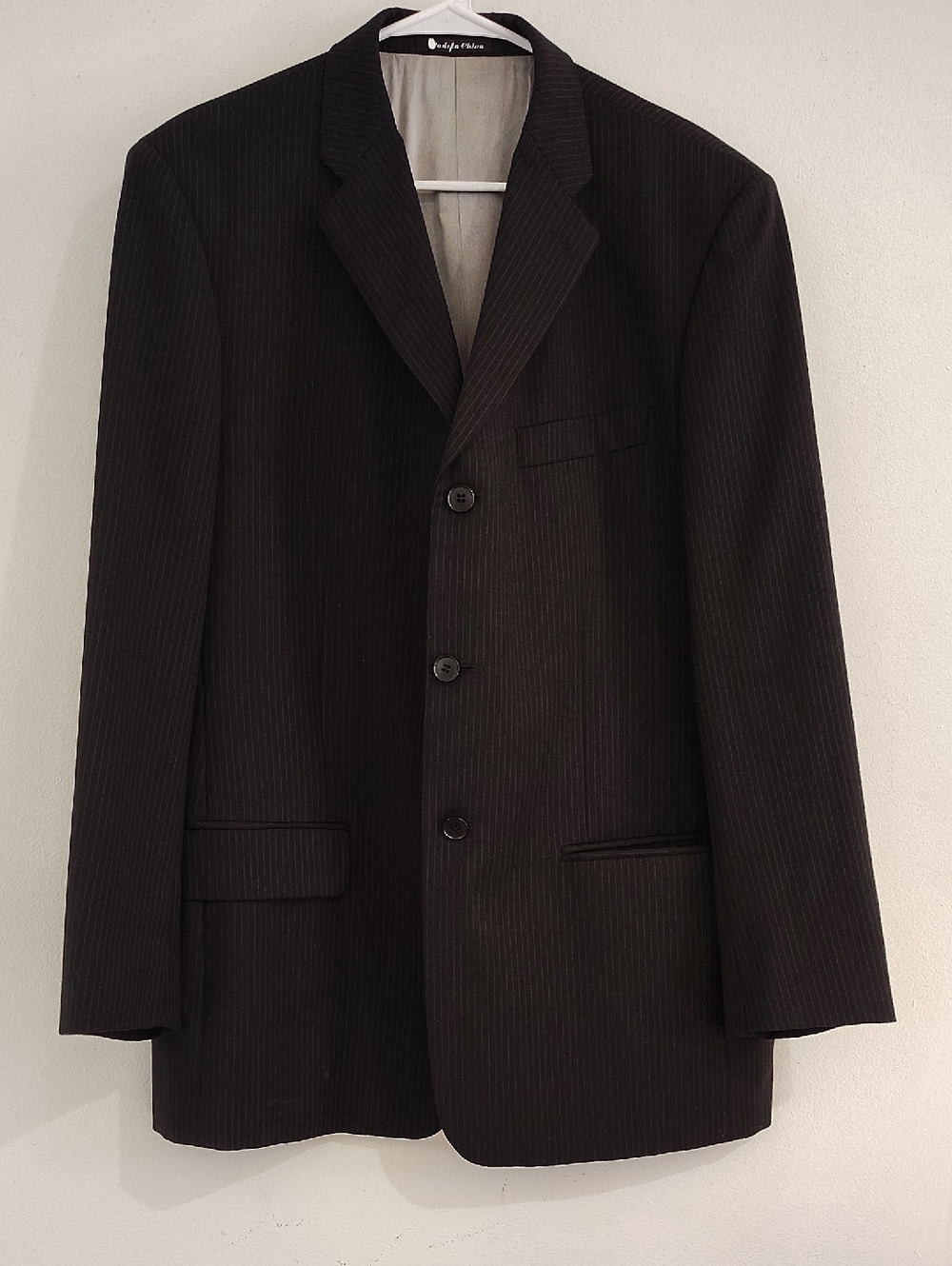 Axcess Black Pinstripe Single-Breasted Suit Jacket
